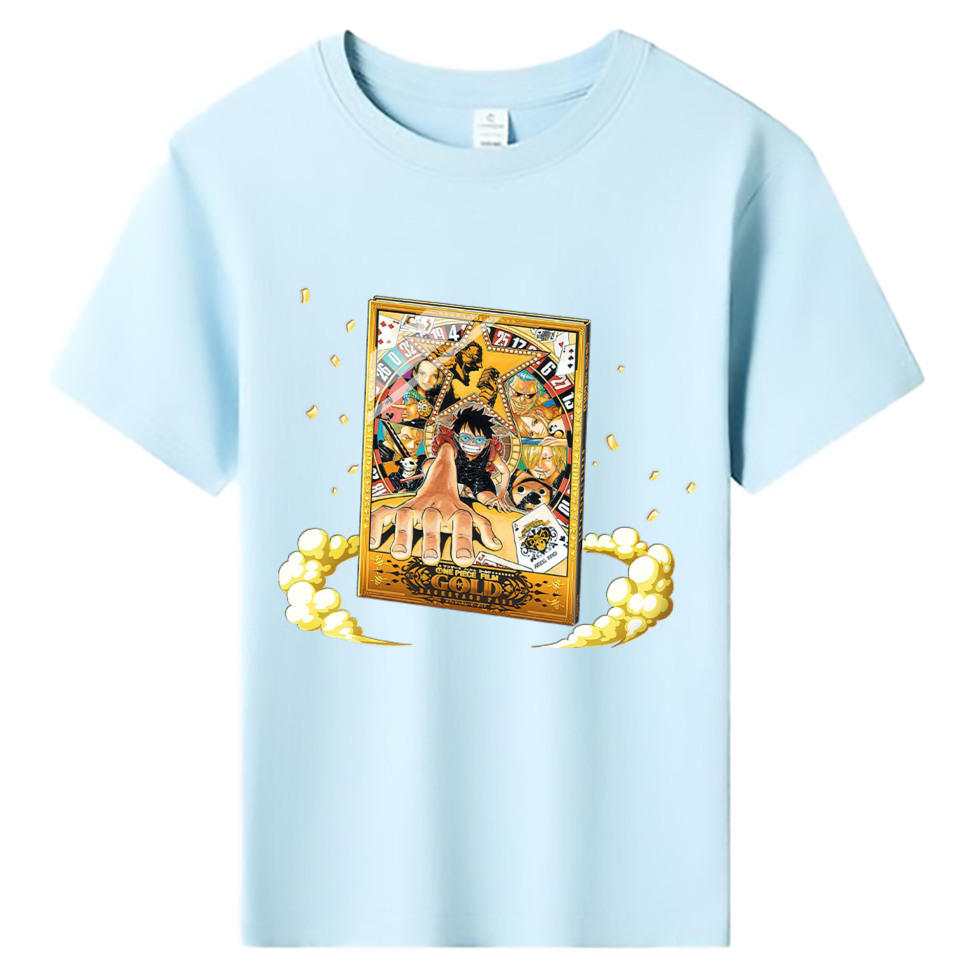 ワンピース モンキー・D・ルフィ ONE PIECE Monkey D. Luffy 綿100％キッズTシャツ（フロントプリント）